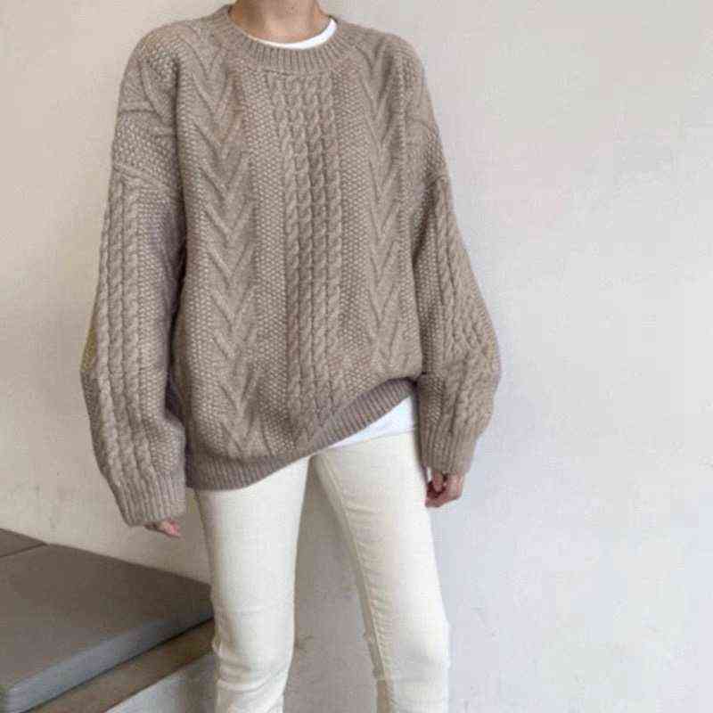 Colorfaith Winter Spring Women Sweaters Pullovers Minimalist Knitting Elegant Casual Loose Ladies Vintage Tops SW1161 211109