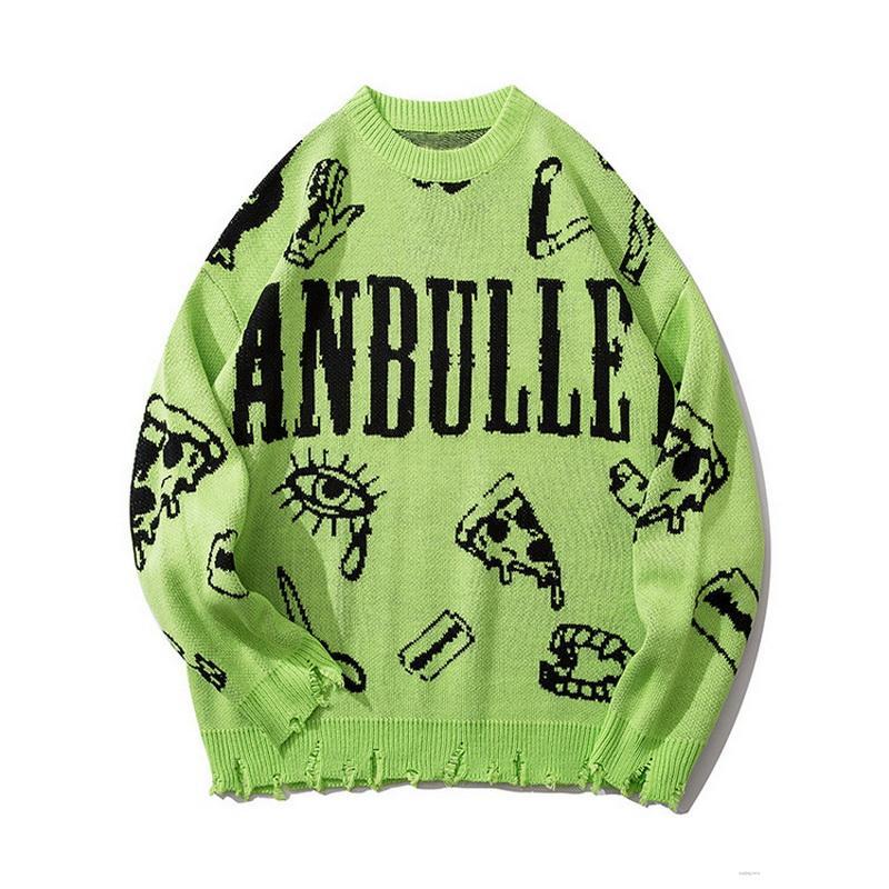 Men's Sweaters 2022 Men Pullover Sweater Round Neck Casual Trend Hip Hop Letter Ins Wind Streetwear Autumn Winter