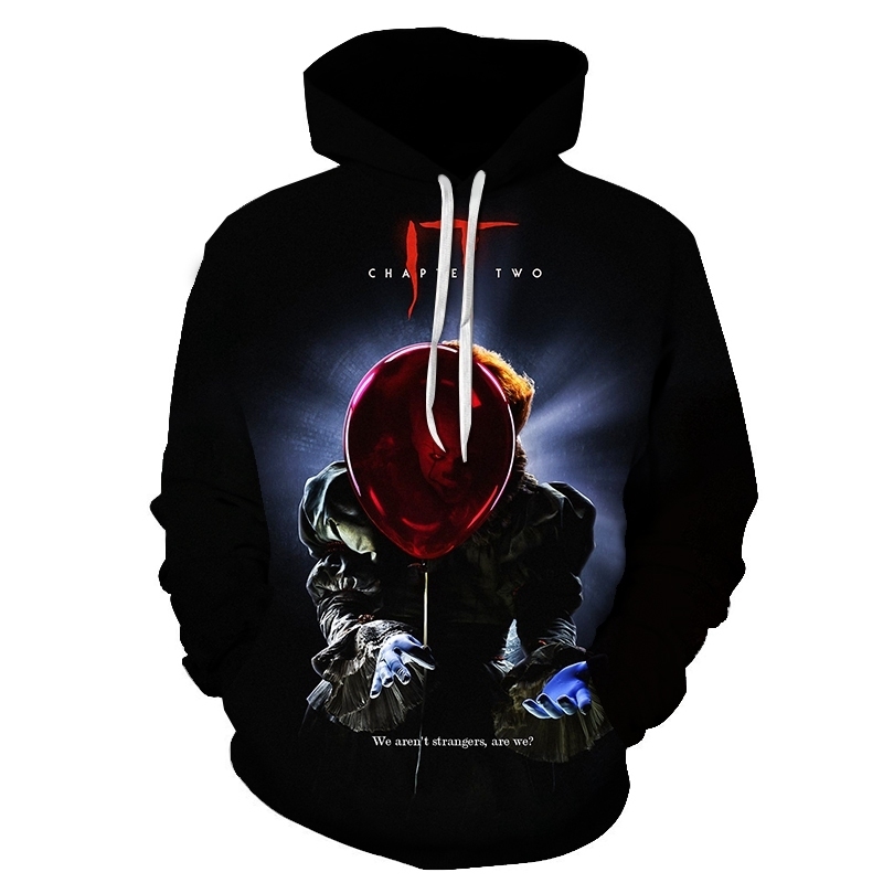 Horror Movie IT Clown 3D Print Hoodie Funny Pullover joker sweatshirt Hip Hop Sudadera hombre coat winter jacket men harajuku 201020