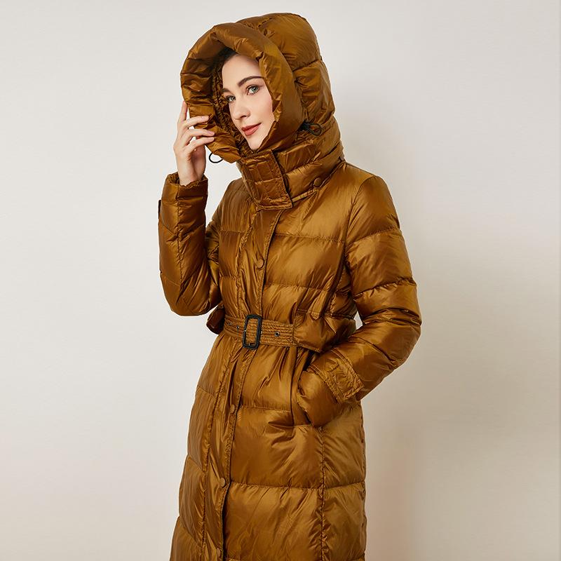 Women's Down & Parkas 2021 Winter White Duck Jacket Long Section Over The Knee Europe And United States Slim Cold Coat Female