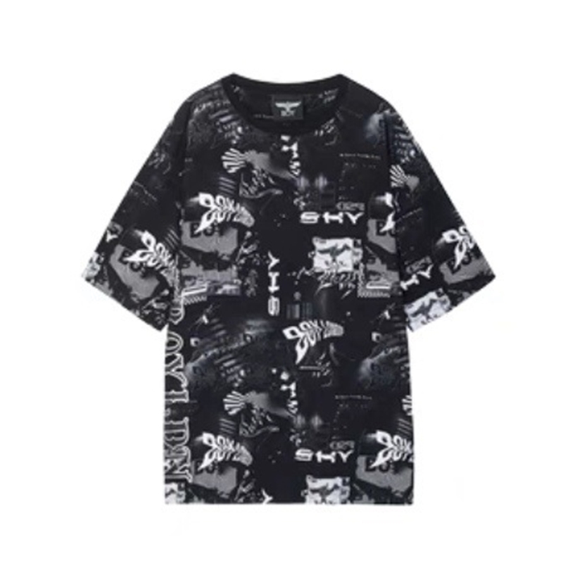 fashion t shirt 2021 summer full print black short sleeve for men and women, White;black
fashion t shirt 2021 summer full print black short sleeve for men and women, White;black