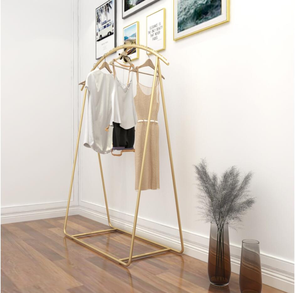 Men's and women's wear display rack Commercial Furniture clothes shelf clothing store cloth show arc racks floor type gold shoe hanger