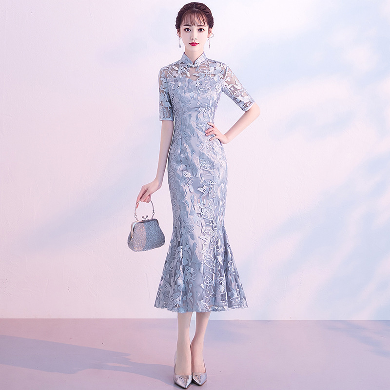S-5xl Women Exquisite Floral Embroidery Qipao Gray Elegant Vintage Button Trim Cheongsam Sexy Slim Chinese Mermaid Dress 4mko
S-5xl Women Exquisite Floral Embroidery Qipao Gray Elegant Vintage Button Trim Cheongsam Sexy Slim Chinese Mermaid Dress 4mko