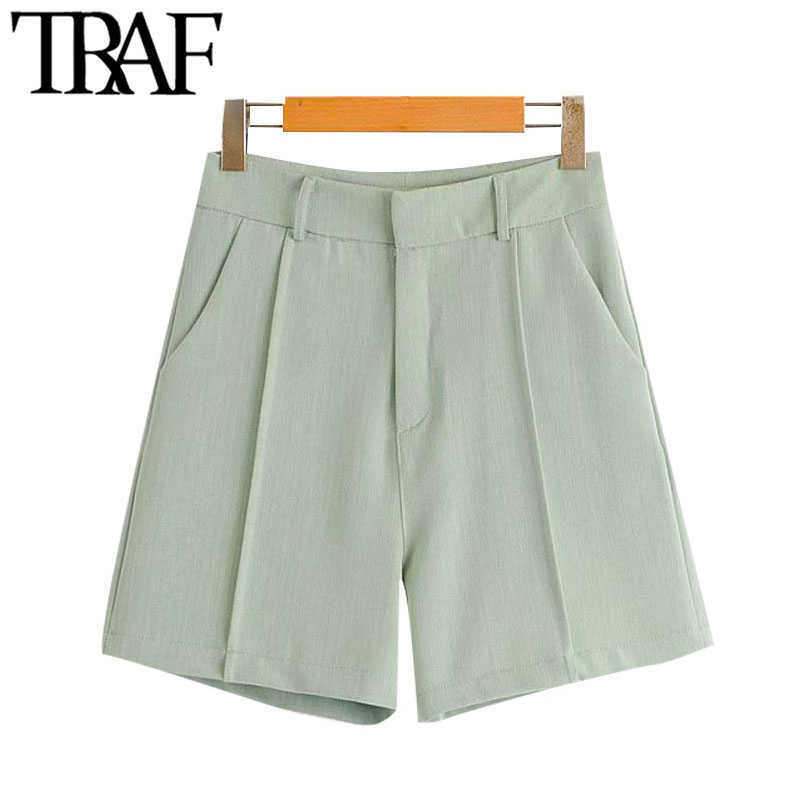 TRAF Women Chic Fashion Side Pockets Straight Shorts Vintage High Waist Zipper Female Short Pants Pantalones Cortos 210611, As picture
TRAF Women Chic Fashion Side Pockets Straight Shorts Vintage High Waist Zipper Female Short Pants Pantalones Cortos 210611, As picture