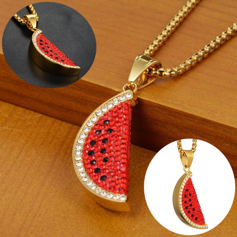 Pendant Necklaces Watermelon Necklace Stainless Steel For Women Gold Red Color Engagement Jewelry 
Pendant Necklaces Watermelon Necklace Stainless Steel For Women Gold Red Color Engagement Jewelry