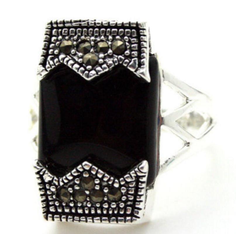 Cluster Rings Fashion Jewelry Wholesale Good 24*13mm 925 SILVER BELT NATURAL OBLONG BLACK AGATE MARCASITE RING SIZE 7/8/9/10 Fi
Cluster Rings Fashion Jewelry Wholesale Good 24*13mm 925 SILVER BELT NATURAL OBLONG BLACK AGATE MARCASITE RING SIZE 7/8/9/10 Fi