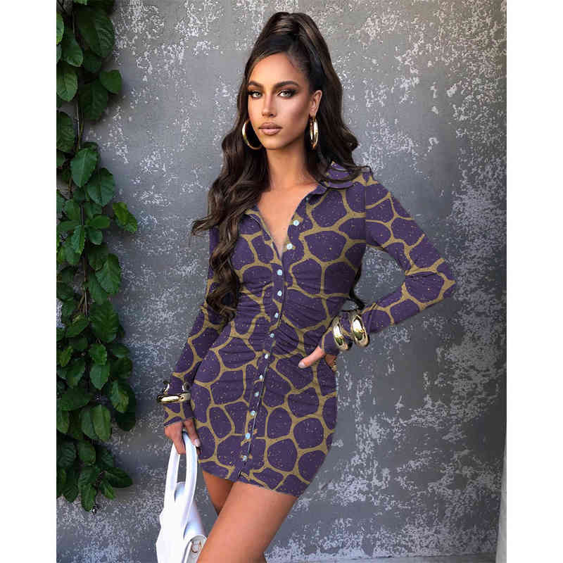 Ladies Lapel Sexy Fashion Spring And Autumn Casual Printed Breasted Long Sleeve Shirt Dress, Black;gray
Ladies Lapel Sexy Fashion Spring And Autumn Casual Printed Breasted Long Sleeve Shirt Dress, Black;gray