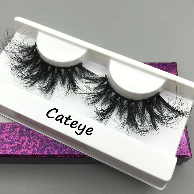 False Eyelashes Mikiwi 3d Mink Lashes With Packaging 25mm Fluffy Paper Box Dramatic Wispy Real