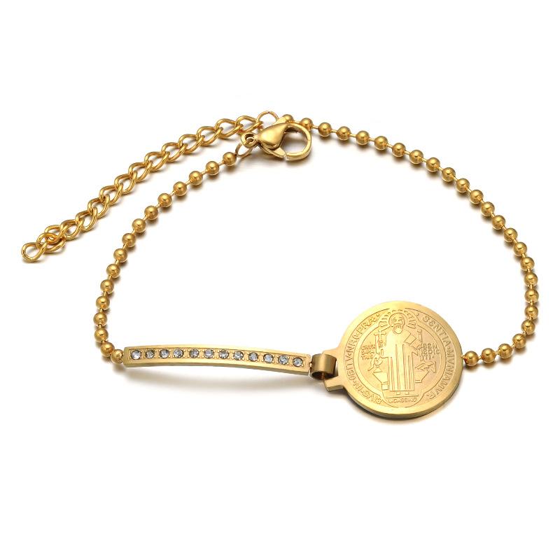 Charm Bracelets Stainless Steel San Benito Medal Bracelet For Men/Women Benedict On Hands Gold Color Pulsera
Charm Bracelets Stainless Steel San Benito Medal Bracelet For Men/Women Benedict On Hands Gold Color Pulsera