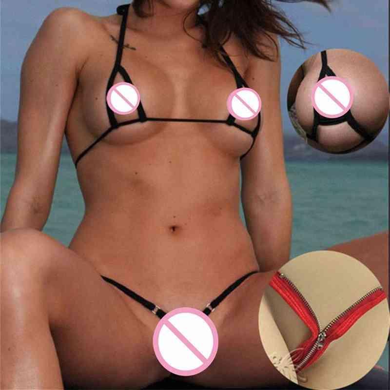 Exotic Open Micro Bikinis Crotch Extreme Zipper Swimsuit Swimwear Women Hollow Out Sexy Bathingsuit Nightwear Thong String 065q #, White
Exotic Open Micro Bikinis Crotch Extreme Zipper Swimsuit Swimwear Women Hollow Out Sexy Bathingsuit Nightwear Thong String 065q #, White