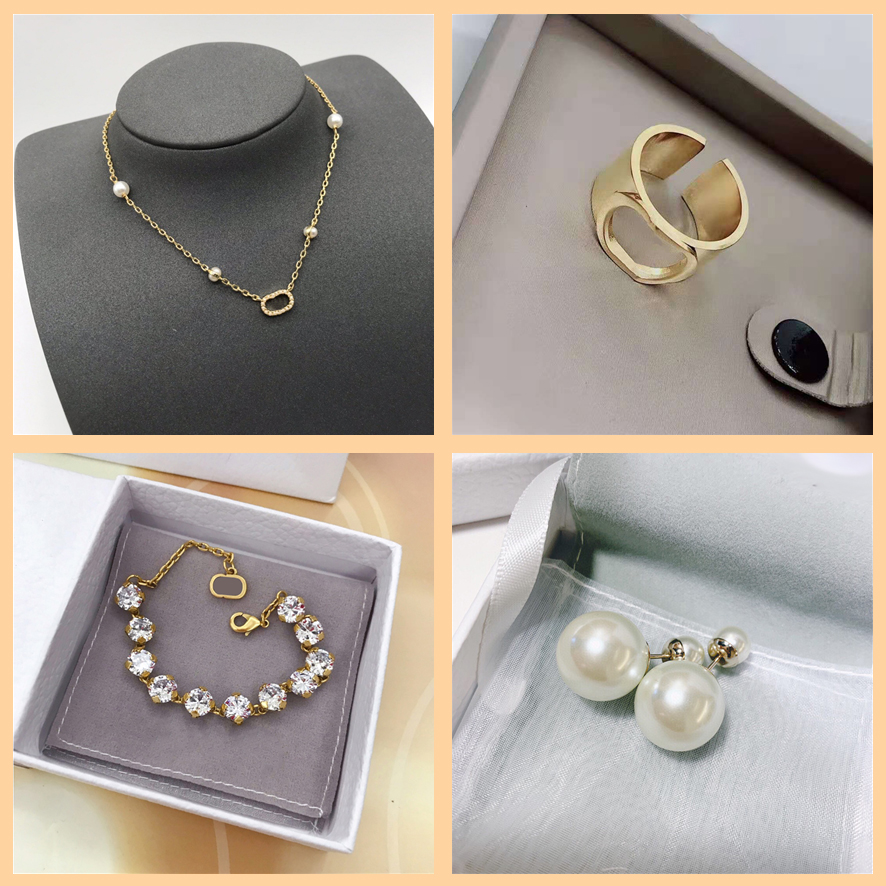 Luxurys Designers womens Charm Bracelets Necklace earrings ring Leisure fashion Bracelet gift giving hight quality Jewelry Set good nice
Luxurys Designers womens Charm Bracelets Necklace earrings ring Leisure fashion Bracelet gift giving hight quality Jewelry Set good nice