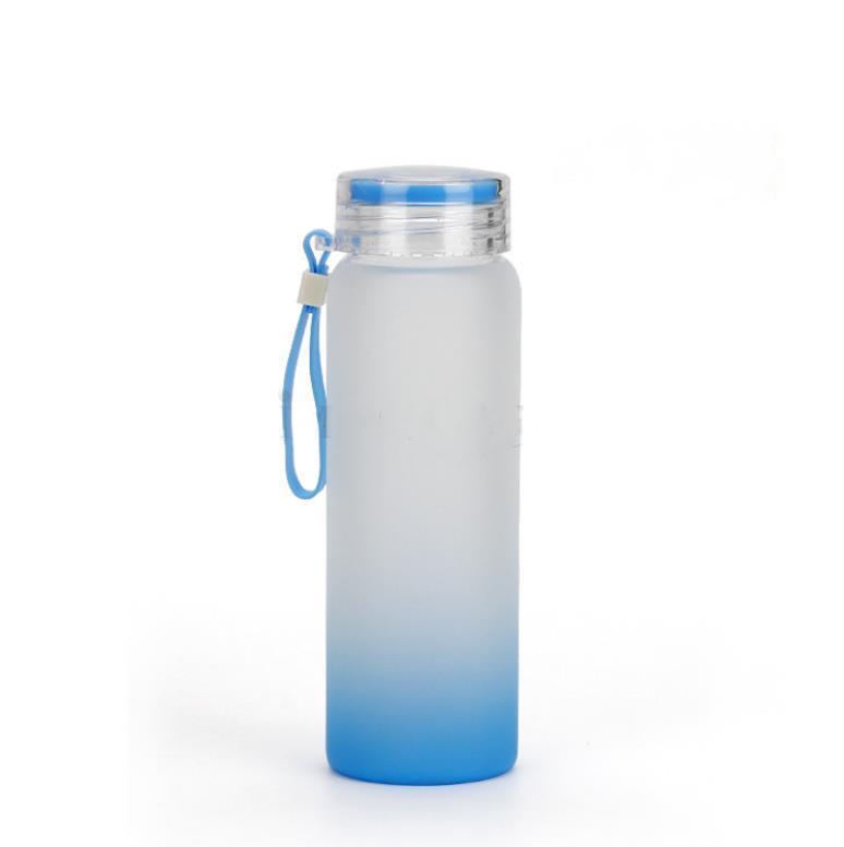 Sublimation Blanks glasses Water Bottle 500ml Frosted Mugs Glass Water Bottles gradient Blank Tumbler Drink ware Cups
