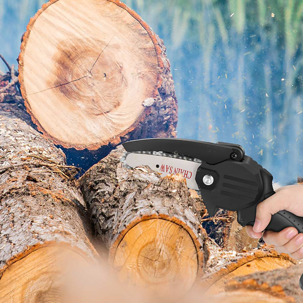 Pruning Tools Small Chainsaw One-Hand Pruning Saw Cordless Electric Portable Battery-Powered Chain With Protect Flip Bezel Led Light For Tree Branch W