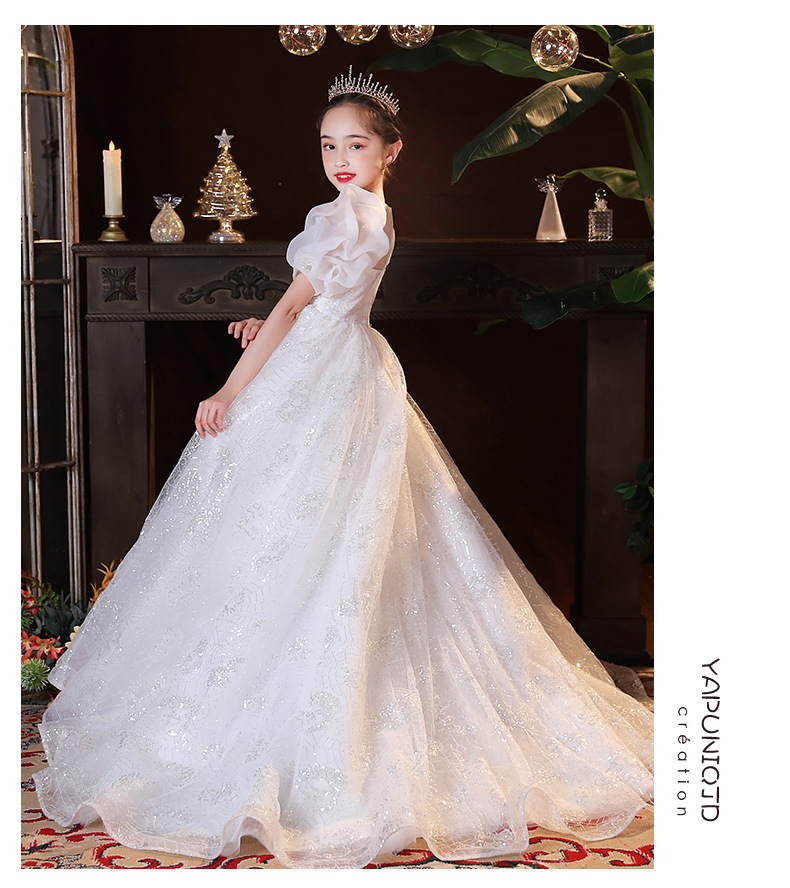 Puffy Girls Dresses 3D Wer V Neck Long Train Kids Teens Pageant Gowns Birthday Party Dress For Wedding Cooktail Gown 403 6660311