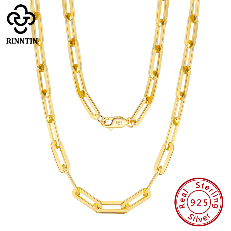 Rinntin Fashion Paperclip Link Necklace 925 Sterling Silver 14k Gold Plated Chain Necklaces for Women Men Jewelry SC39
Rinntin Fashion Paperclip Link Necklace 925 Sterling Silver 14k Gold Plated Chain Necklaces for Women Men Jewelry SC39