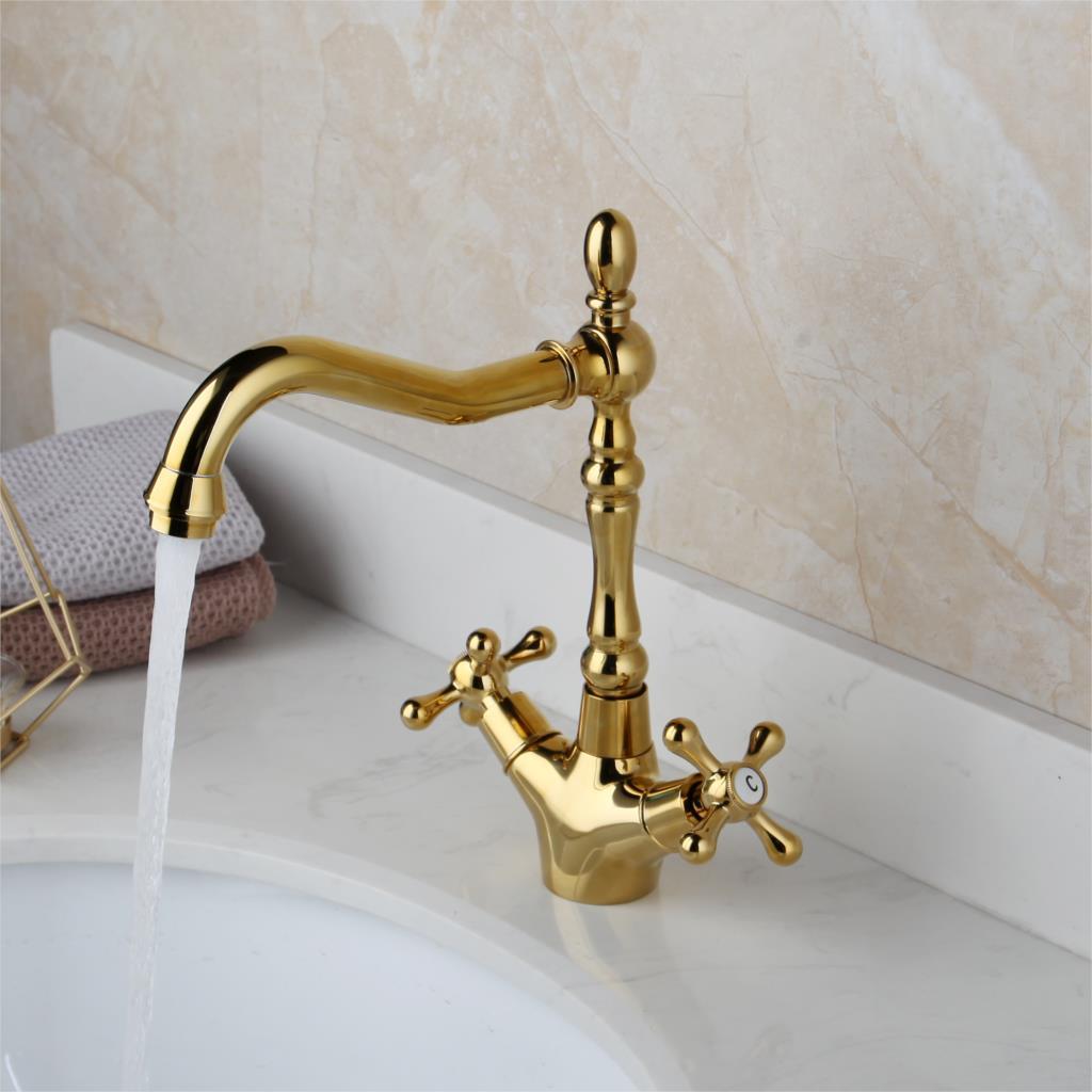 Bathroom Sink Faucets Golden Polish Kitchen Basin Vessel Rotated Dual Handles Swivel Gold Plated Deck Mounted Mixer Water Tap Iaur
Bathroom Sink Faucets Golden Polish Kitchen Basin Vessel Rotated Dual Handles Swivel Gold Plated Deck Mounted Mixer Water Tap Iaur