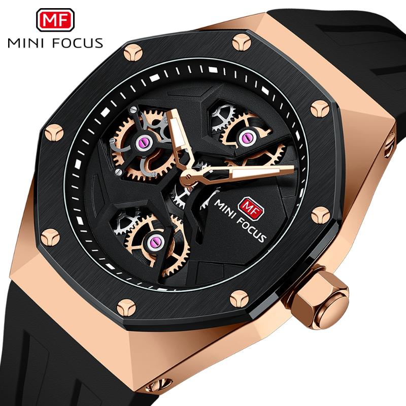 Wristwatches MINI FOCUS Sport Quartz Wrist Watches For Men Octagonal Case Chic Dial Silicone Strap Luminous Hands Black Watch Fashion Gift, Slivery;brown
Wristwatches MINI FOCUS Sport Quartz Wrist Watches For Men Octagonal Case Chic Dial Silicone Strap Luminous Hands Black Watch Fashion Gift, Slivery;brown