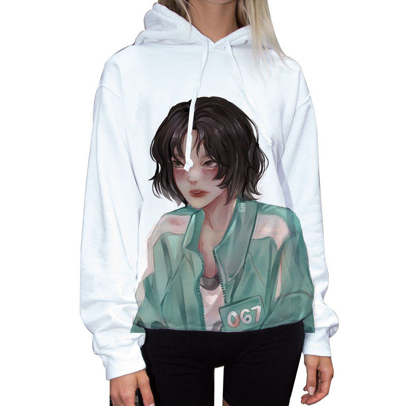 ladies hoodie long sleeve loose comfortable soft drawstring squid game 3d real print, Black
ladies hoodie long sleeve loose comfortable soft drawstring squid game 3d real print, Black
