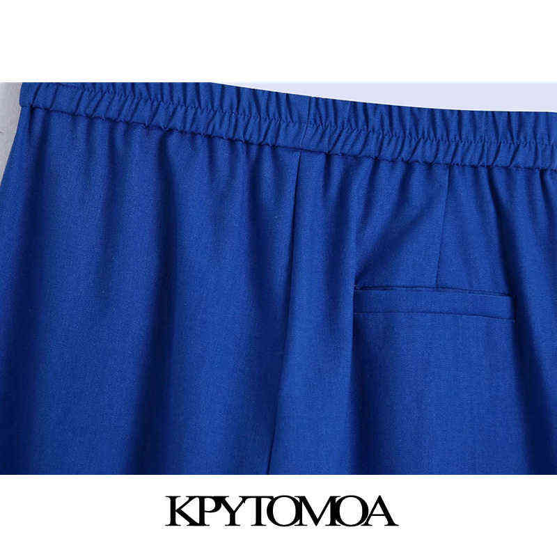 KPYTOMOA Women Chic Fashion Side Pockets Wide Leg Pants Vintage High Elastic Waist Female Trousers Mujer 211115