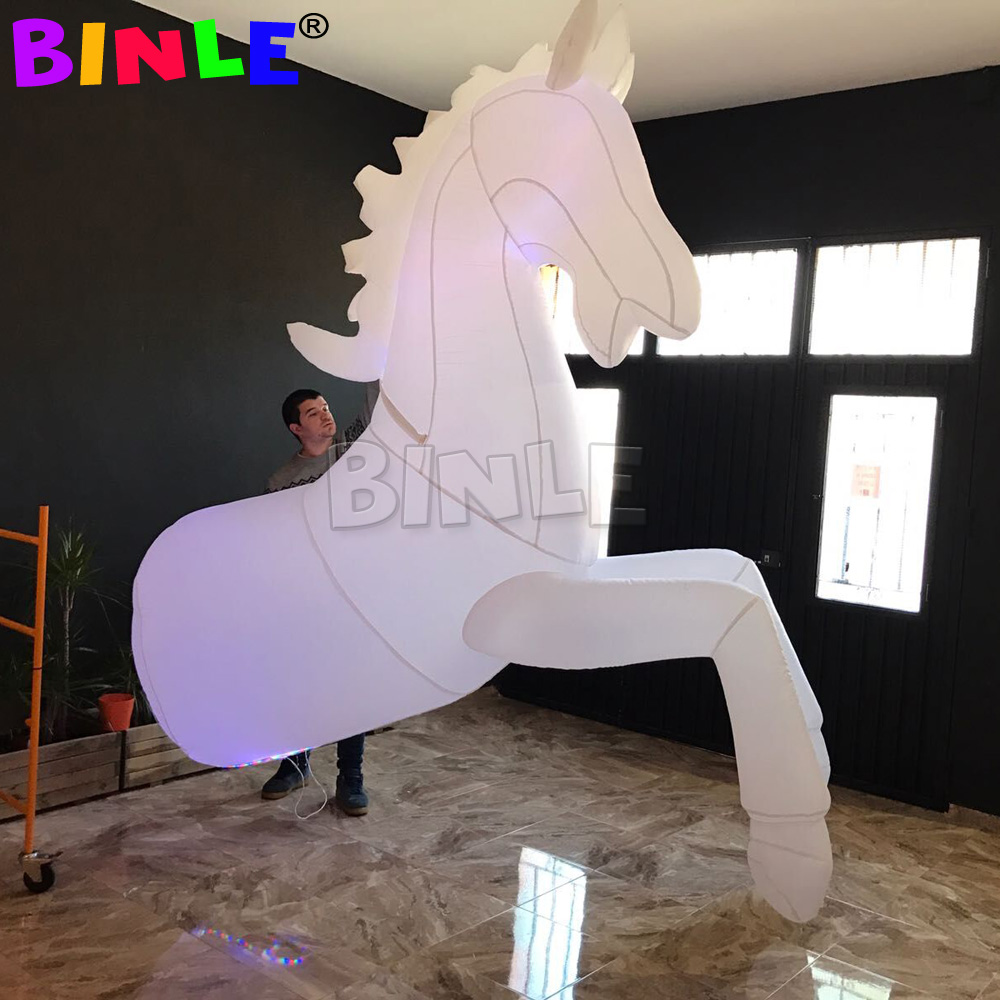 Customized 2.5mH adult inflatable horse costume with led lights for parade events decoration