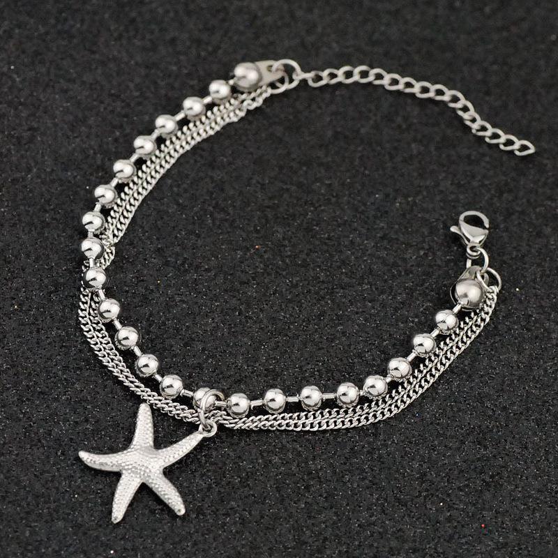 Charm Bracelets Fashion Women Sliver Color Simple Female Trend Stainless Double Bead Starfish Bracelet Chain Gift Jewely
Charm Bracelets Fashion Women Sliver Color Simple Female Trend Stainless Double Bead Starfish Bracelet Chain Gift Jewely