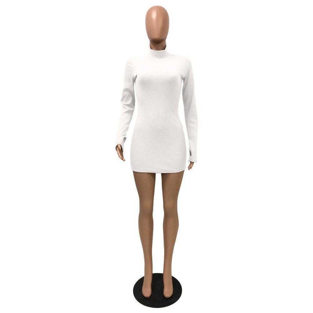 Designer Pink dresses Women Autumn Winter Long Sleeve Turtleneck Sexy Bodycon Midi Casual Sheath Party Club