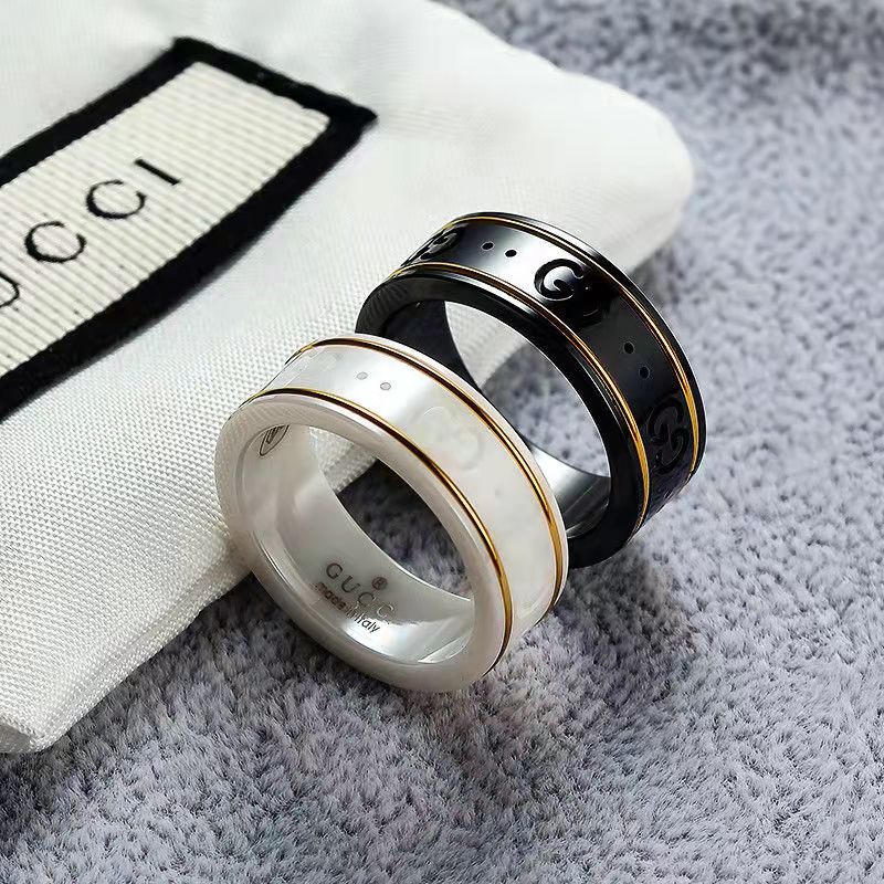 18k Gold Rim Couple Simple Letter Quality Ceramic Material Ring Fashion Jewelry Supply, Silver
18k Gold Rim Couple Simple Letter Quality Ceramic Material Ring Fashion Jewelry Supply, Silver