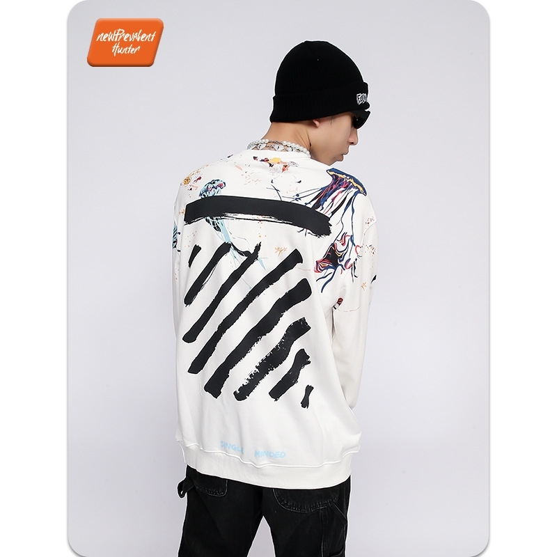 Guochao autumn winter new round neck Chao br loose and women's long sleeve splash printing couple's sweater, White
Guochao autumn winter new round neck Chao br loose and women's long sleeve splash printing couple's sweater, White
