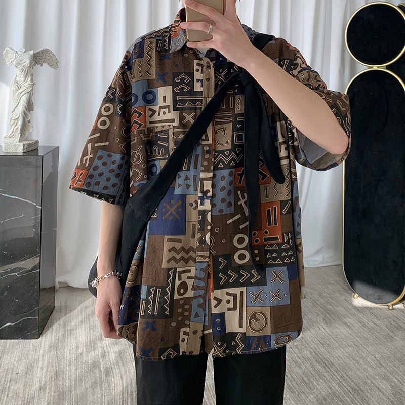 2021 New Summer Men's Printing Short-sleeved Hawaiian Casual Male Shirt Camisa Masculina French Cuff Mens Fashion Shirts Rly4, Blue
2021 New Summer Men's Printing Short-sleeved Hawaiian Casual Male Shirt Camisa Masculina French Cuff Mens Fashion Shirts Rly4, Blue