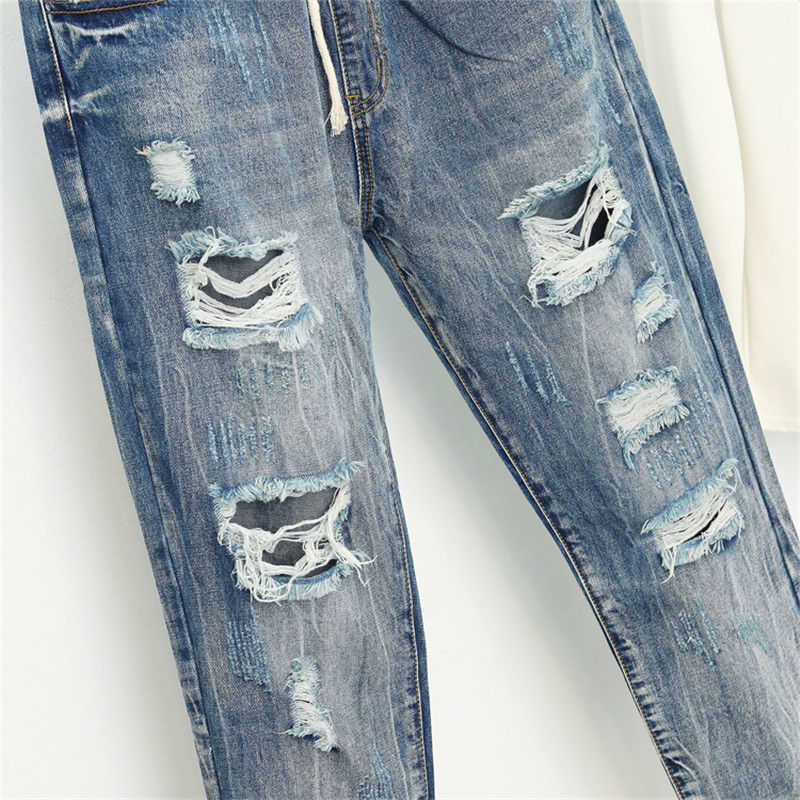 Summer Ripped Boyfriend Jeans For Women Fashion Loose Vintage High Waist Plus Size 5XL Pantalones Mujer Vaqueros Q58 210922