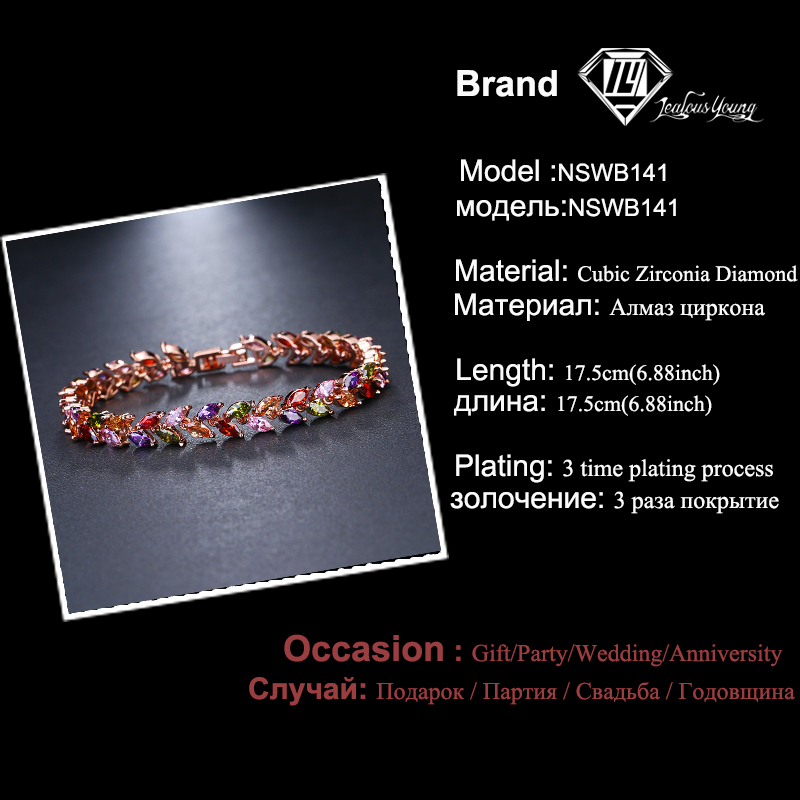 New Fashion Olive Leaf Chain Bracelet Iced Out Cubic Zirconia Bangle Bracelets Women Wedding Engagement Party Aniversary Jewelry for Bridal