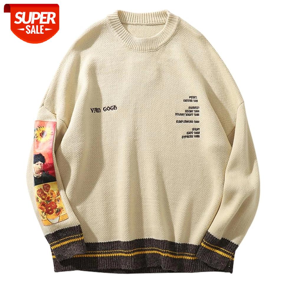 Hip Hop Fashion Sweater Pullover Men Van Gogh Painting Embroidery Knitted Sweater Harajuku Male Streetwear Tops Casual Pullover #qB15, White;black
Hip Hop Fashion Sweater Pullover Men Van Gogh Painting Embroidery Knitted Sweater Harajuku Male Streetwear Tops Casual Pullover #qB15, White;black