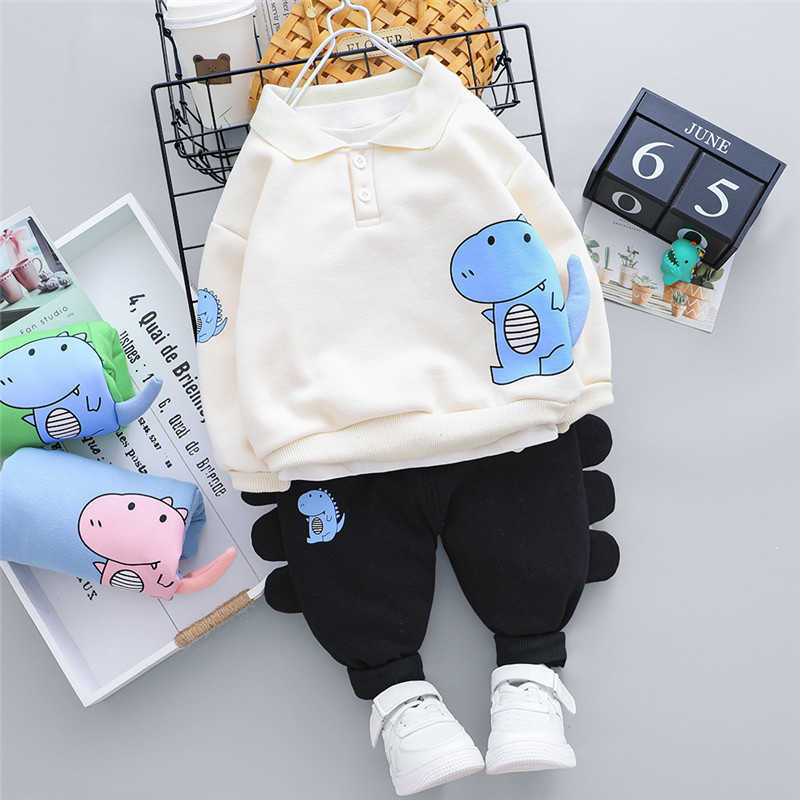 0-4 years High quality boy clothing set autumn winter fashion cartoon thicken kid children toddler baby 210615