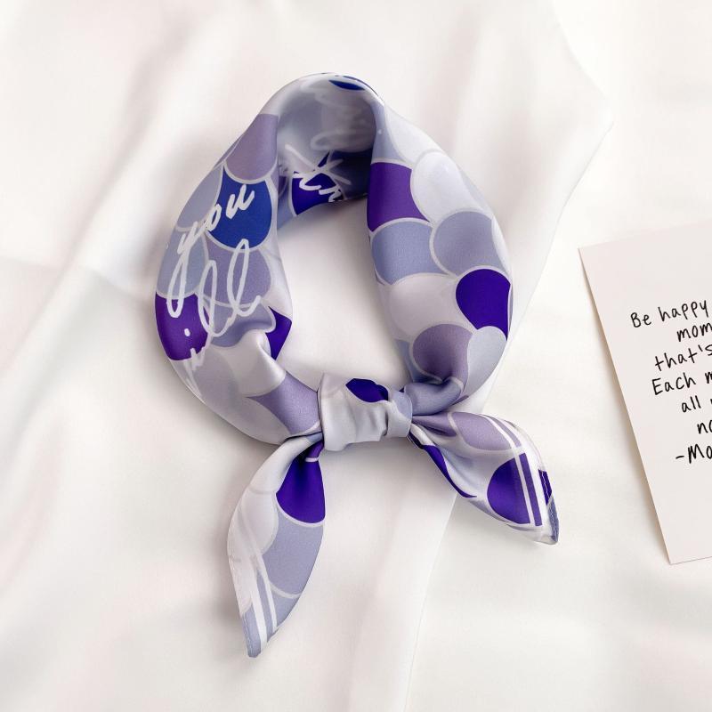 Luxury Silk Purple Head Scarf For Women Fashion Kerchief Print Hair Scarfs 55cm Square Headband Neck Scarves Ladies, Blue;gray
Luxury Silk Purple Head Scarf For Women Fashion Kerchief Print Hair Scarfs 55cm Square Headband Neck Scarves Ladies, Blue;gray