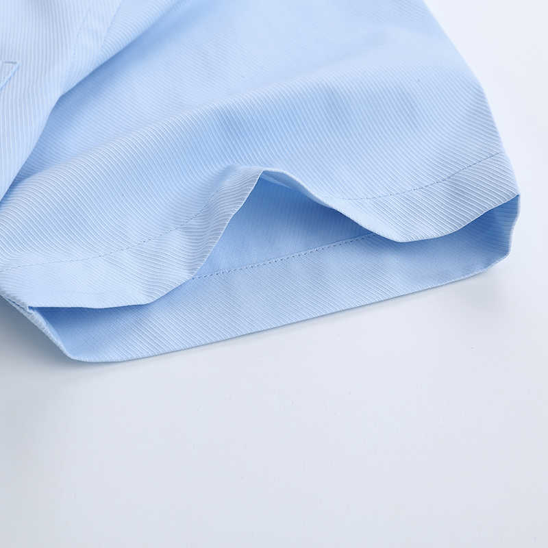 Short Sleeve Men Dress Shirts for Summer Solid Plain Plus Size 8xl Striped Shirt Twill Business Mens Male Regular Fit Oversized 210714