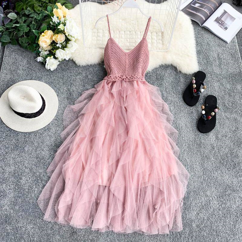 Summer Party Dress Solid Cascading Ruffles Knitting Patchwork Women Dress Mesh Backless V-neck Long Dress Vestidos P358 size xl, Pink
Summer Party Dress Solid Cascading Ruffles Knitting Patchwork Women Dress Mesh Backless V-neck Long Dress Vestidos P358 size xl, Pink