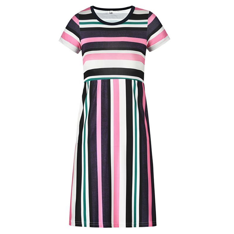 Girl's Dresses 2021 Girls Long Dress Summer Baby Girl Party Bohemia Maxi Striped Children's Casual Beach Wear 2-10 Yrs Kid Clothing, Blue