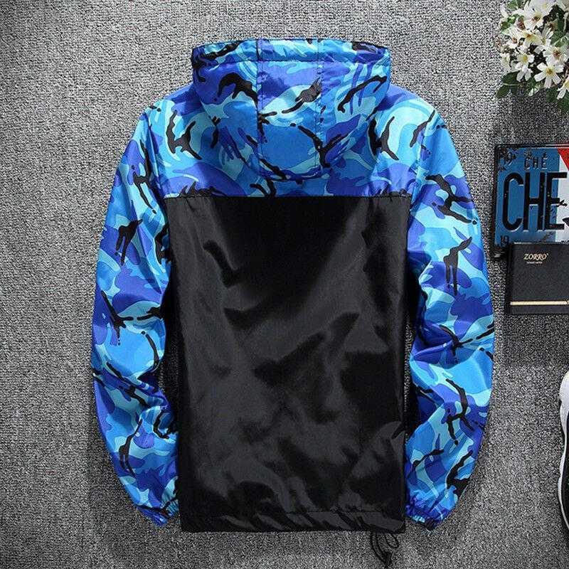 Mens Outdoor Waterproof Jacket Coat Sports Casual Hoodie Tops Light Rain 211110