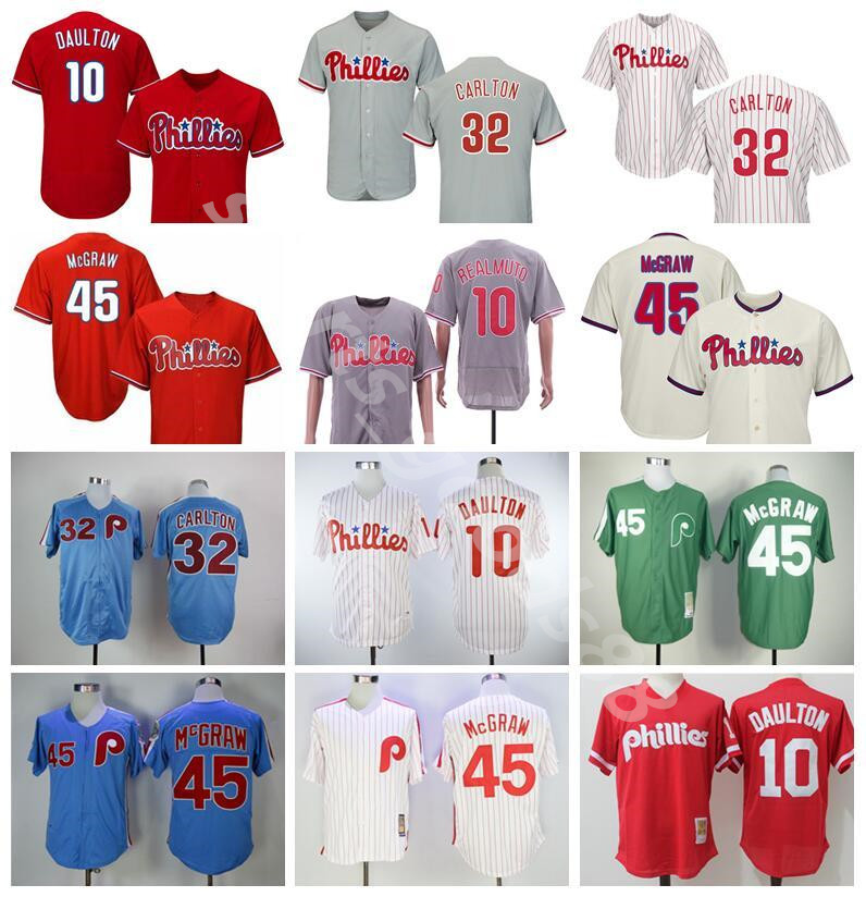 Vintage 1921 1983 Retire Baseball 45 Tug McGraw Jersey 32 Steve Carlton 10 Darren Daulton 8 Juan Samuel Pinstripe White Red Grey Blue, Colour
Vintage 1921 1983 Retire Baseball 45 Tug McGraw Jersey 32 Steve Carlton 10 Darren Daulton 8 Juan Samuel Pinstripe White Red Grey Blue, Colour