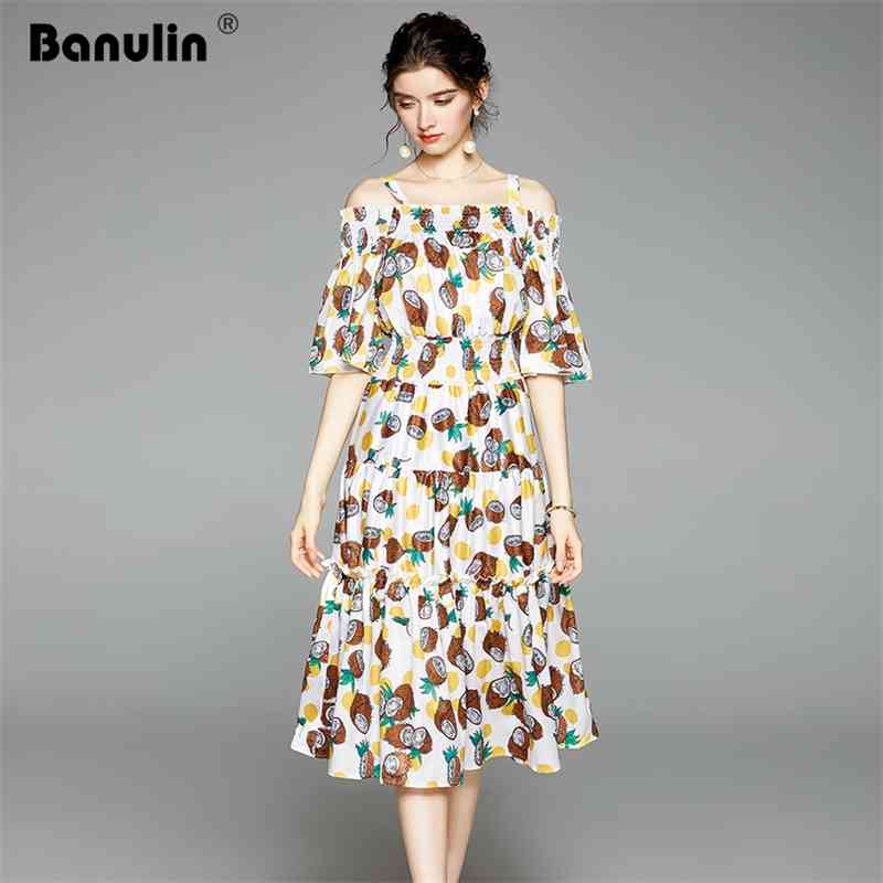 Summer Dress for Women Cold Off Shoulder Slash Neck Coconut Fruit Print Elastic Waist Ruffles Big Swing Holiday 210603, Yellow (0.36 kg)
Summer Dress for Women Cold Off Shoulder Slash Neck Coconut Fruit Print Elastic Waist Ruffles Big Swing Holiday 210603, Yellow (0.36 kg)