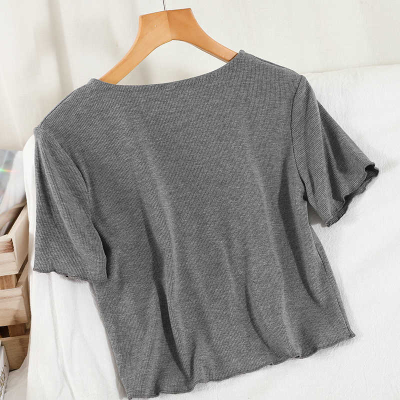 DEAT Women Round-neck T-shirt Drawstring Long Pants Arrivals Two Piece Set Temperament Fashion Spring Summer 11D843 210709