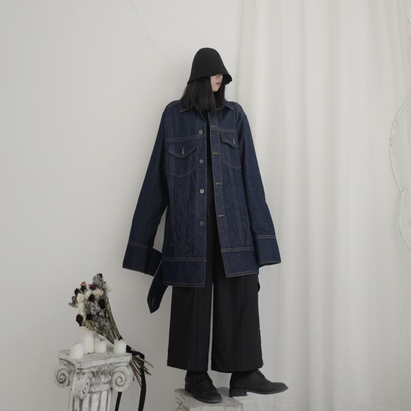 Women's Trench Coats UMI MAO Yamamoto Style Dark Black Niche Design Ultra Loose Long Sleeves Show Denim Jacket Coat For Women Y2K, Blue
Women's Trench Coats UMI MAO Yamamoto Style Dark Black Niche Design Ultra Loose Long Sleeves Show Denim Jacket Coat For Women Y2K, Blue