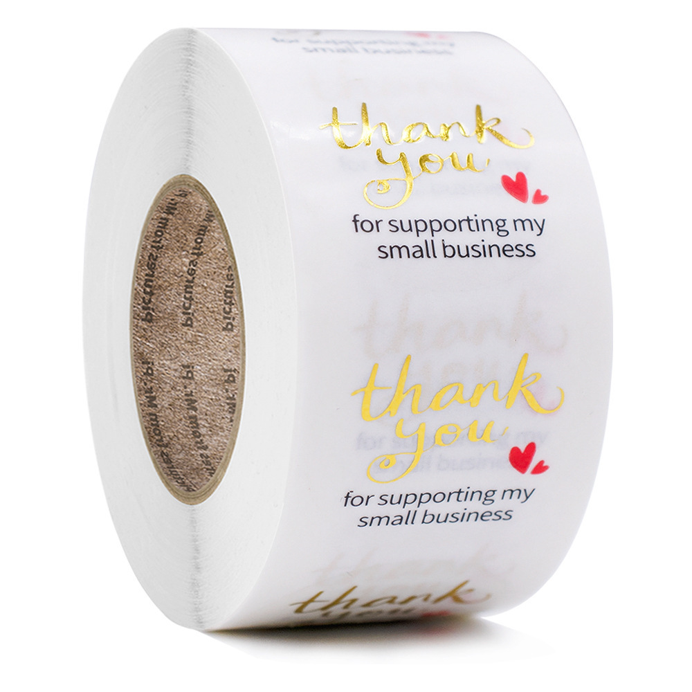 Merci autocollant pour les entreprises Transparent Bronzing Word Sticker Label 1221210