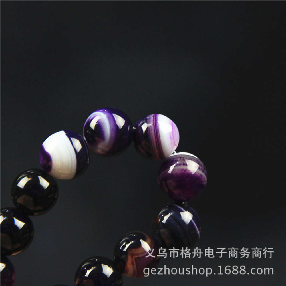 Purple Stripe Agate Bracelet Beads Buddhist supplies utensils benmingnian, Golden;silver
Purple Stripe Agate Bracelet Beads Buddhist supplies utensils benmingnian, Golden;silver