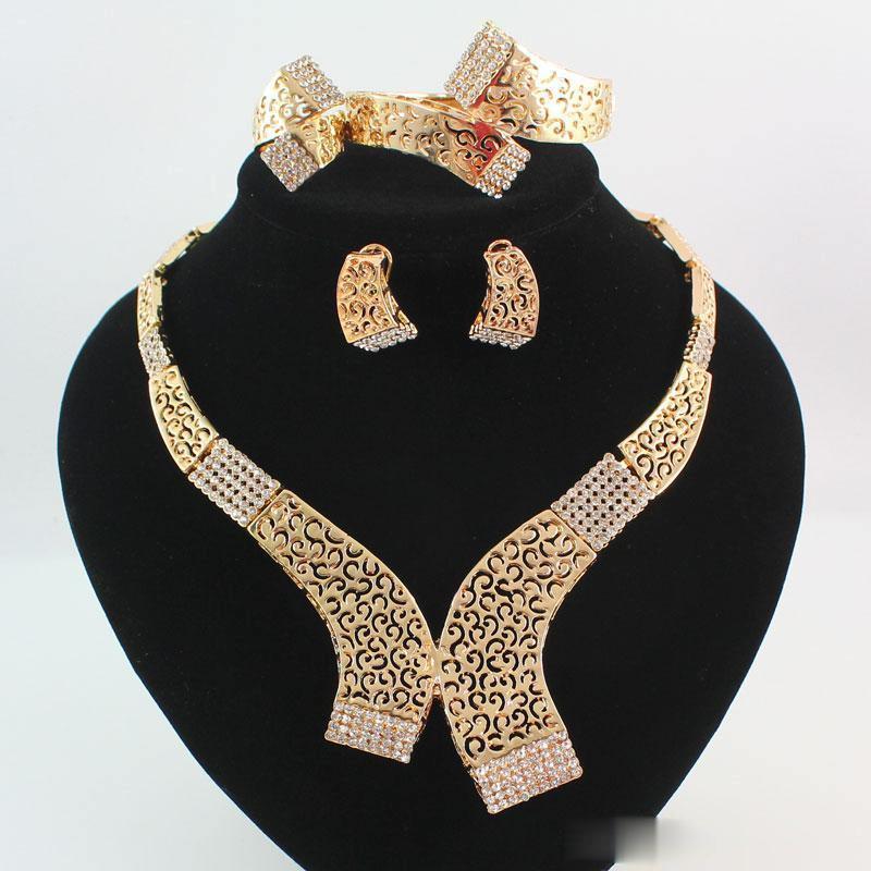 Jewelry Sets Gold/Silver Plated Statement Necklace Bracelet Earring Ring Fashion Crystal Hollow Tribal Bridal Bridesmaid Wedding Jewellery
Jewelry Sets Gold/Silver Plated Statement Necklace Bracelet Earring Ring Fashion Crystal Hollow Tribal Bridal Bridesmaid Wedding Jewellery