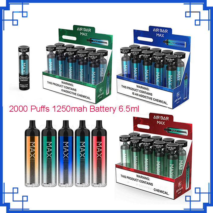 Air Bar max Lux Disposable Device cigarette Built-in 6.5ml 1250mah Battery Vape epmty Pods 2000puffs Starter Kit vs shine pro plus
Air Bar max Lux Disposable Device cigarette Built-in 6.5ml 1250mah Battery Vape epmty Pods 2000puffs Starter Kit vs shine pro plus