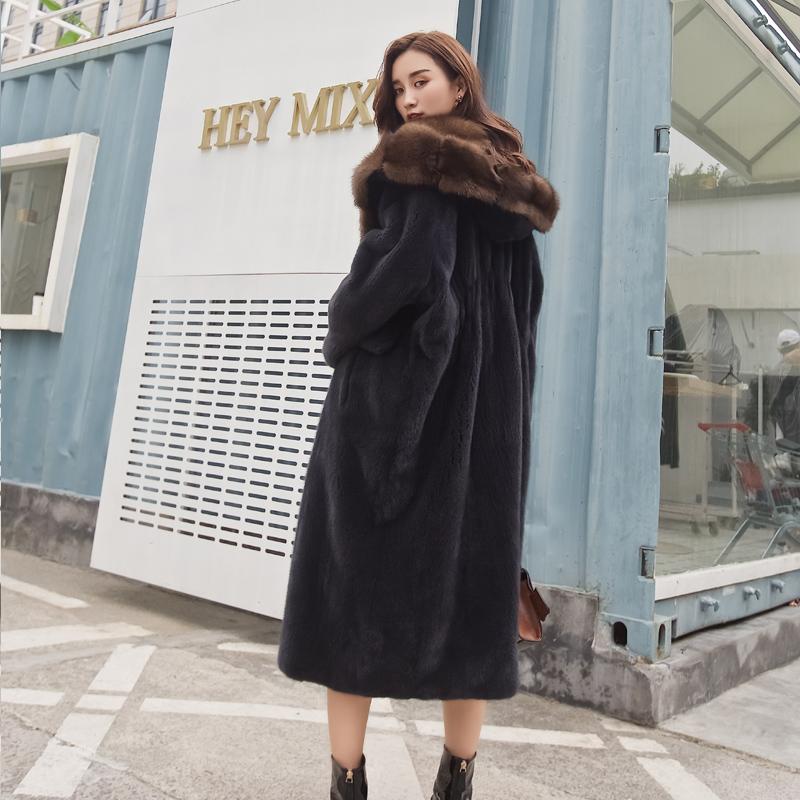 Women's Fur & Faux The 2021 Purple Mink Coat Hat Danish Velvet Female Long Whole