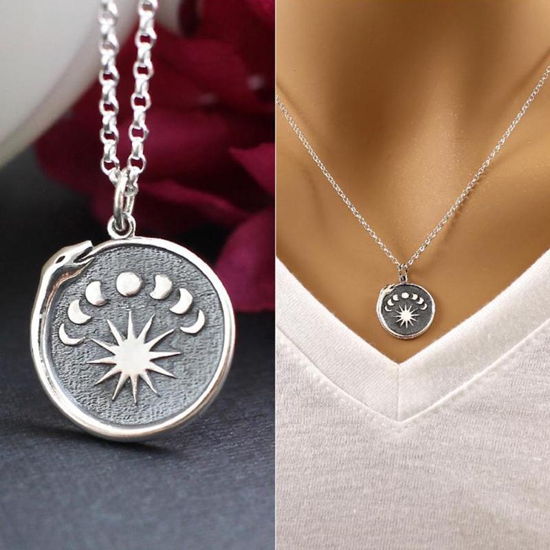 Pendant Necklaces Creative Vintage Sun And Moon Change Necklace For Women Girls Simple Clavicle Chains Jewelry Accessories
Pendant Necklaces Creative Vintage Sun And Moon Change Necklace For Women Girls Simple Clavicle Chains Jewelry Accessories