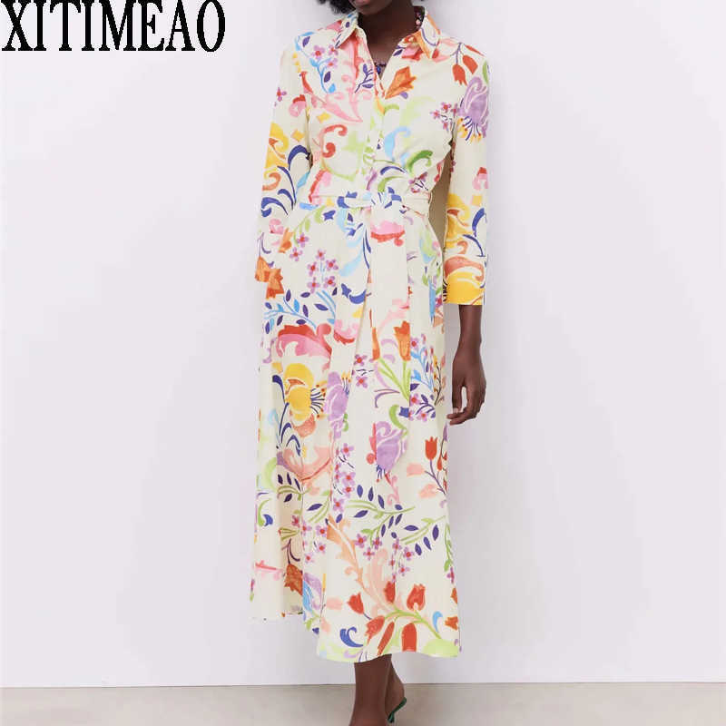 Za Women Dresses Autumn Vintage Print Casual Long Sleeve Retro Lapel Leisure Vacation Skirt With Belt 210602, Pink
Za Women Dresses Autumn Vintage Print Casual Long Sleeve Retro Lapel Leisure Vacation Skirt With Belt 210602, Pink