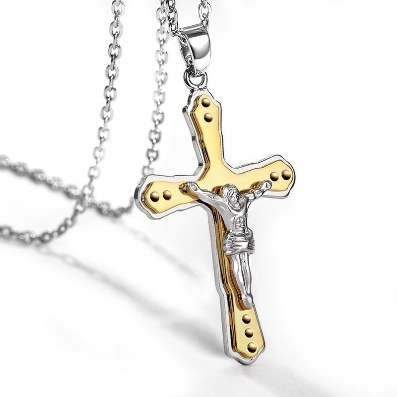 Pendant Necklaces Trendy Jesus Cross Necklace For Women Men Stainless Steel Religion Men's Party Jewelry Gift
Pendant Necklaces Trendy Jesus Cross Necklace For Women Men Stainless Steel Religion Men's Party Jewelry Gift